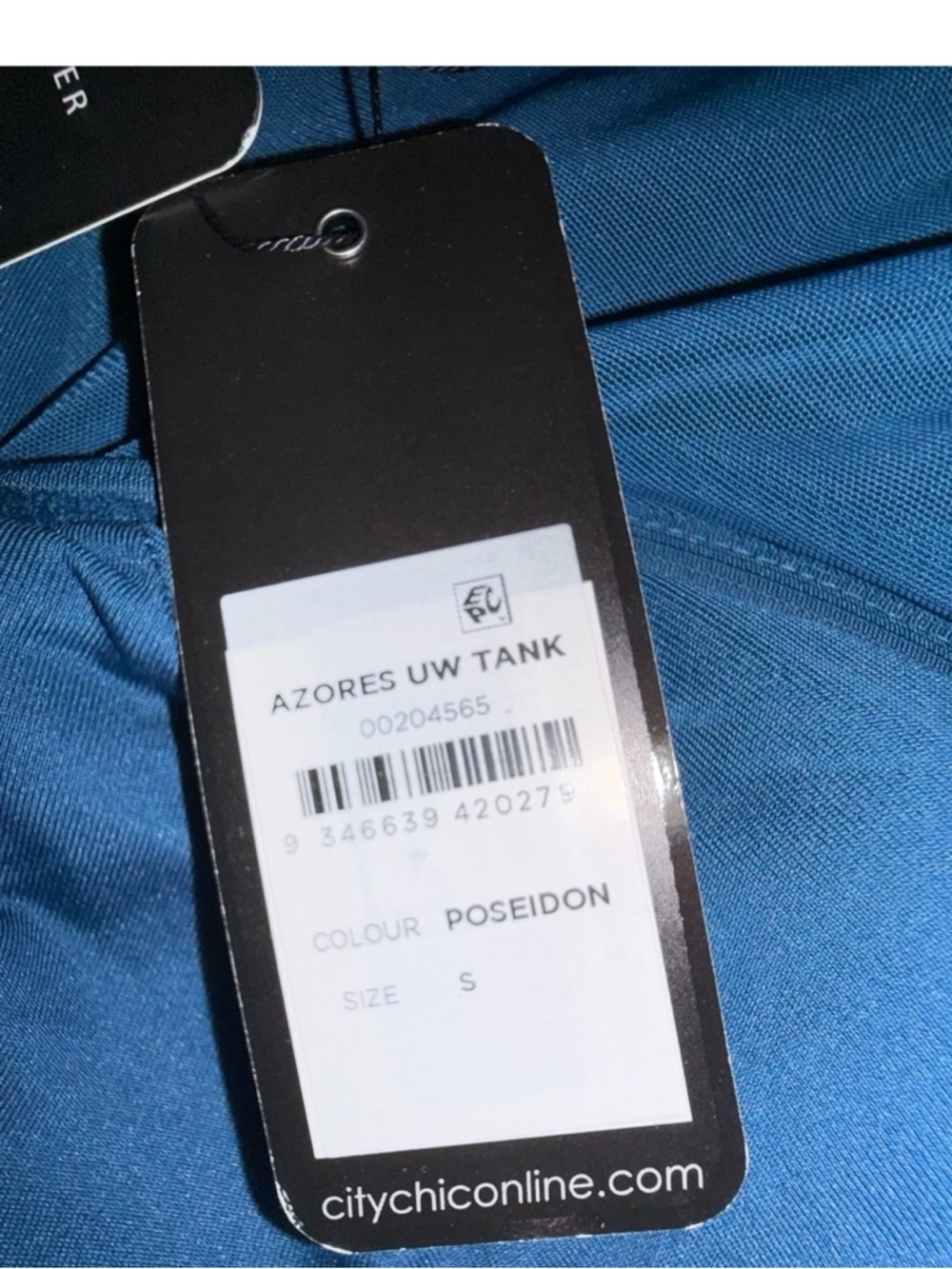 City Chic Azores Underwire Tankini & High-Waisted Bikini Brief Poseiden Blue 16W - Picture 5 of 12